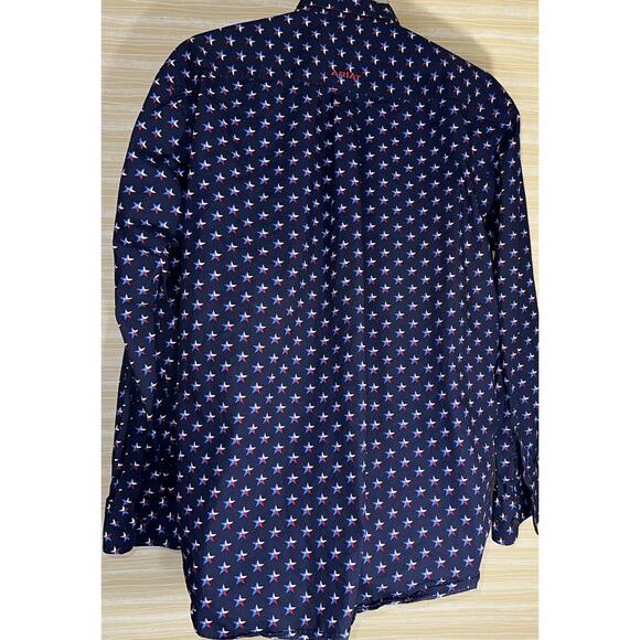 ARIAT Men's Navy Blue TEXAS Star Long Sleeve Western Shirt L 0623 - Picture 5 of 6